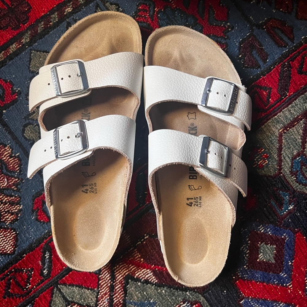 Birkenstock Arizona White Sandals sz 41